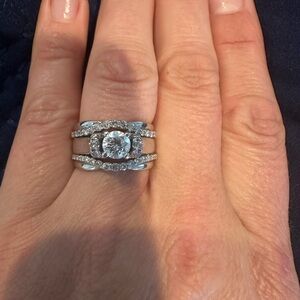 14k white gold wedding set